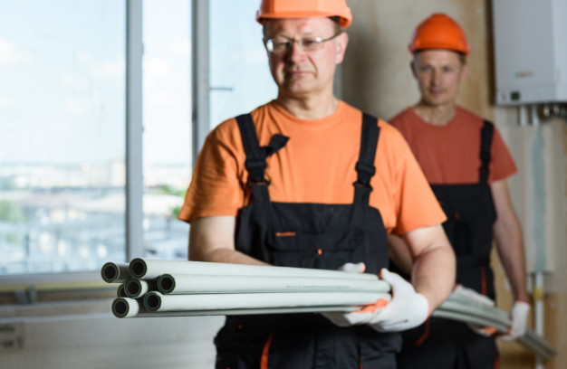Plastic pipes for plumbing and home heating. Premium Photo